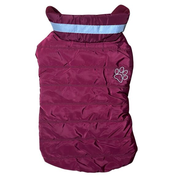 Winter Dog M/L Jacket Red Reflective Fleece Waterproof Warm Pet Vest Holiday - Picture 10 of 10